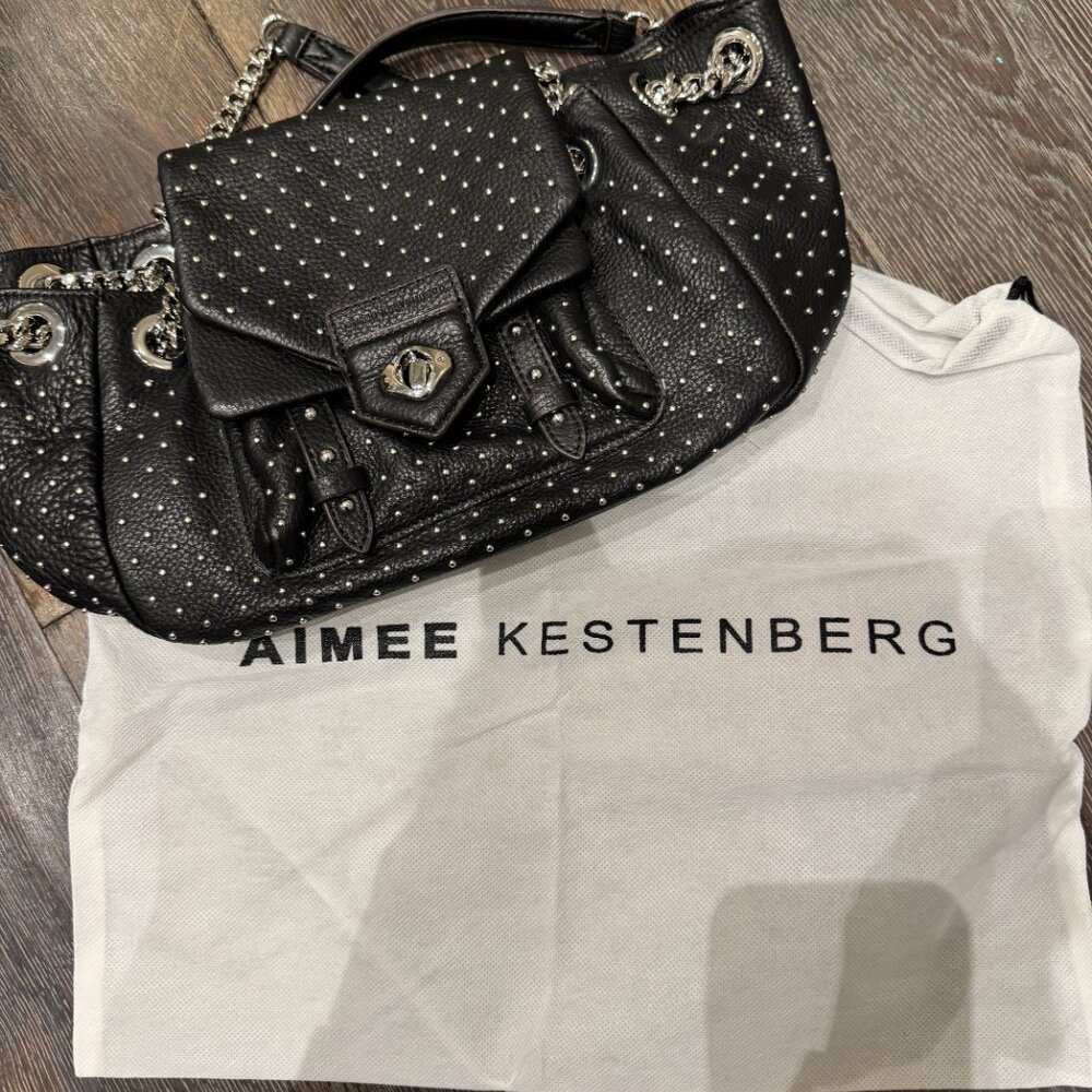 Aimee Kestenberg black leather chain reaction shoulder bag